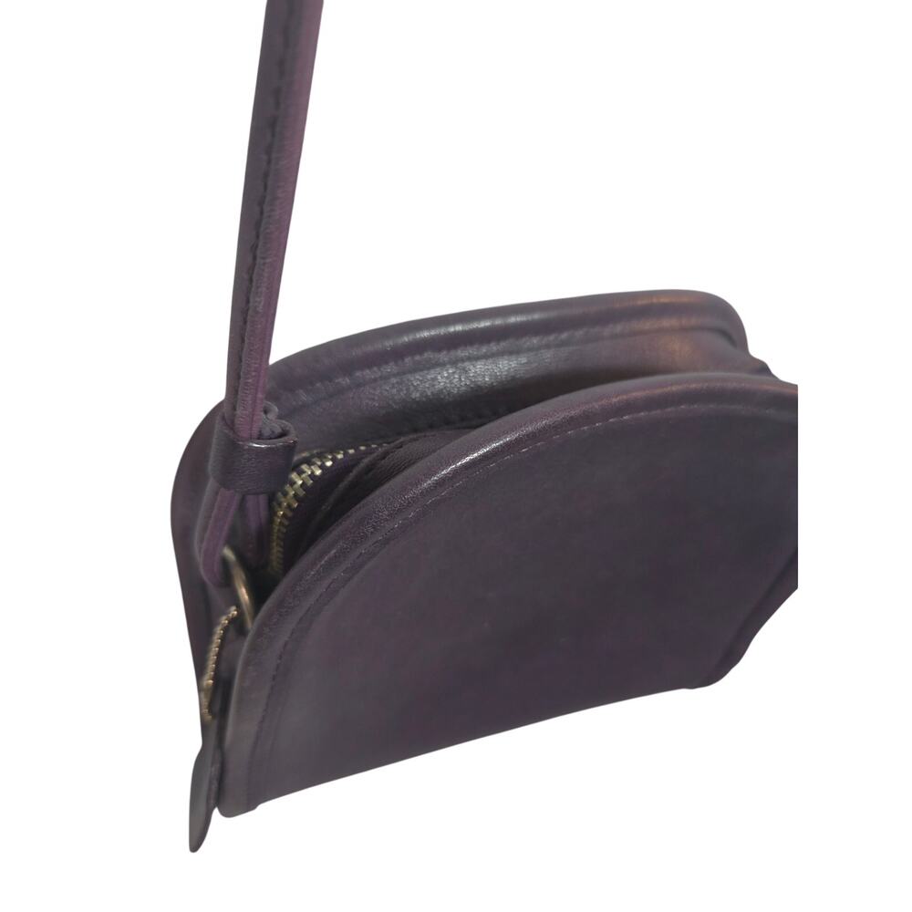 Vintage COACH Abbie Zip Halfmoon Plum Glovetanned Leather Crossbody Bag 9017